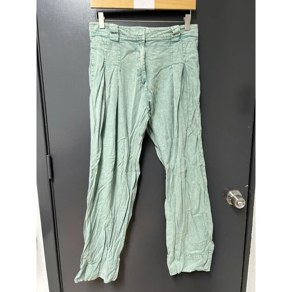 Free People FP One Sz 4 Green Straight Leg Pants Womens